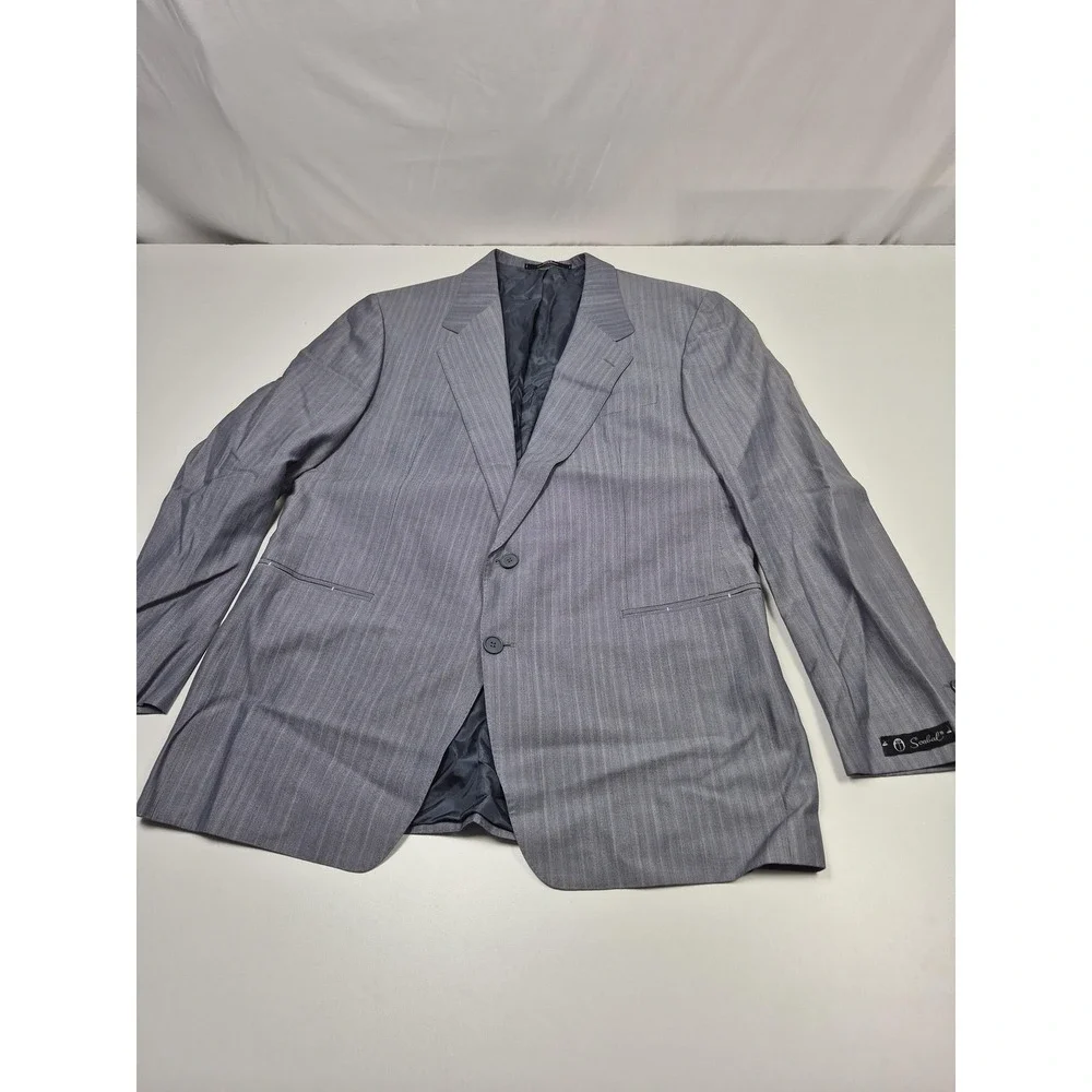 VTG Scabal Suit Mens 42R Gray Stripe Wool 2 Piece 36x36 Western Germany NWT